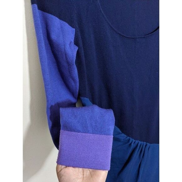 Karen Millen England Dress Color Block Wool Blend Asymmetric Knit Sweater Size 3 - Picture 5 of 9